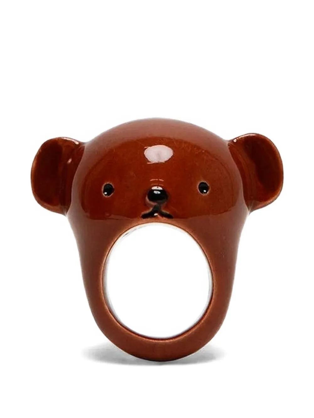 Andres Gallardo Boris porcelain ring - Marrone