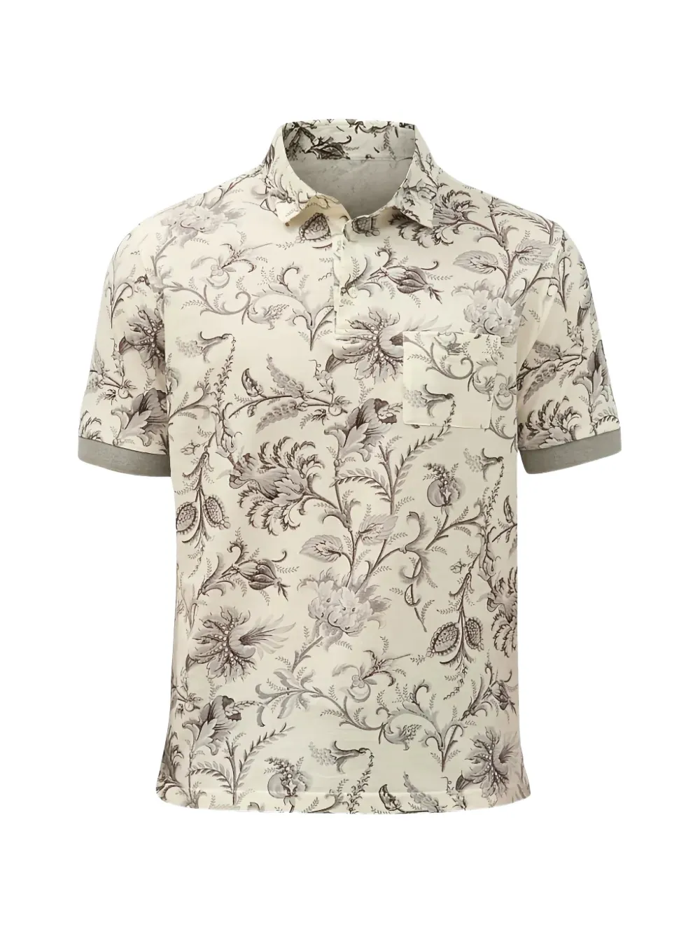 ETRO floral-print polo shirt - Toni neutri