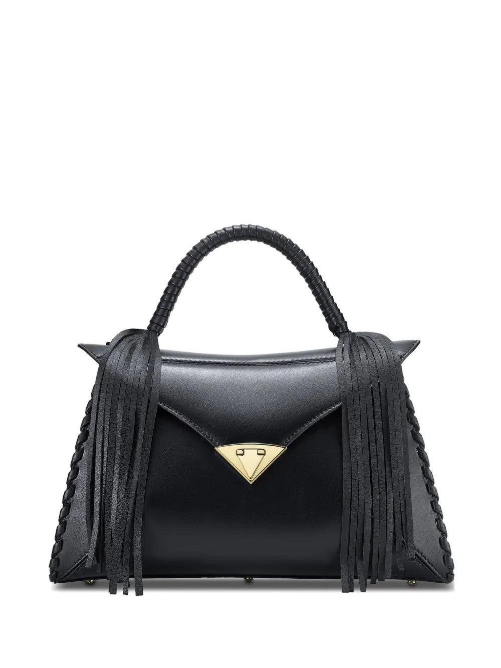 Tyler Ellis large LJ fringe-detail whipstitch tote bag - Nero