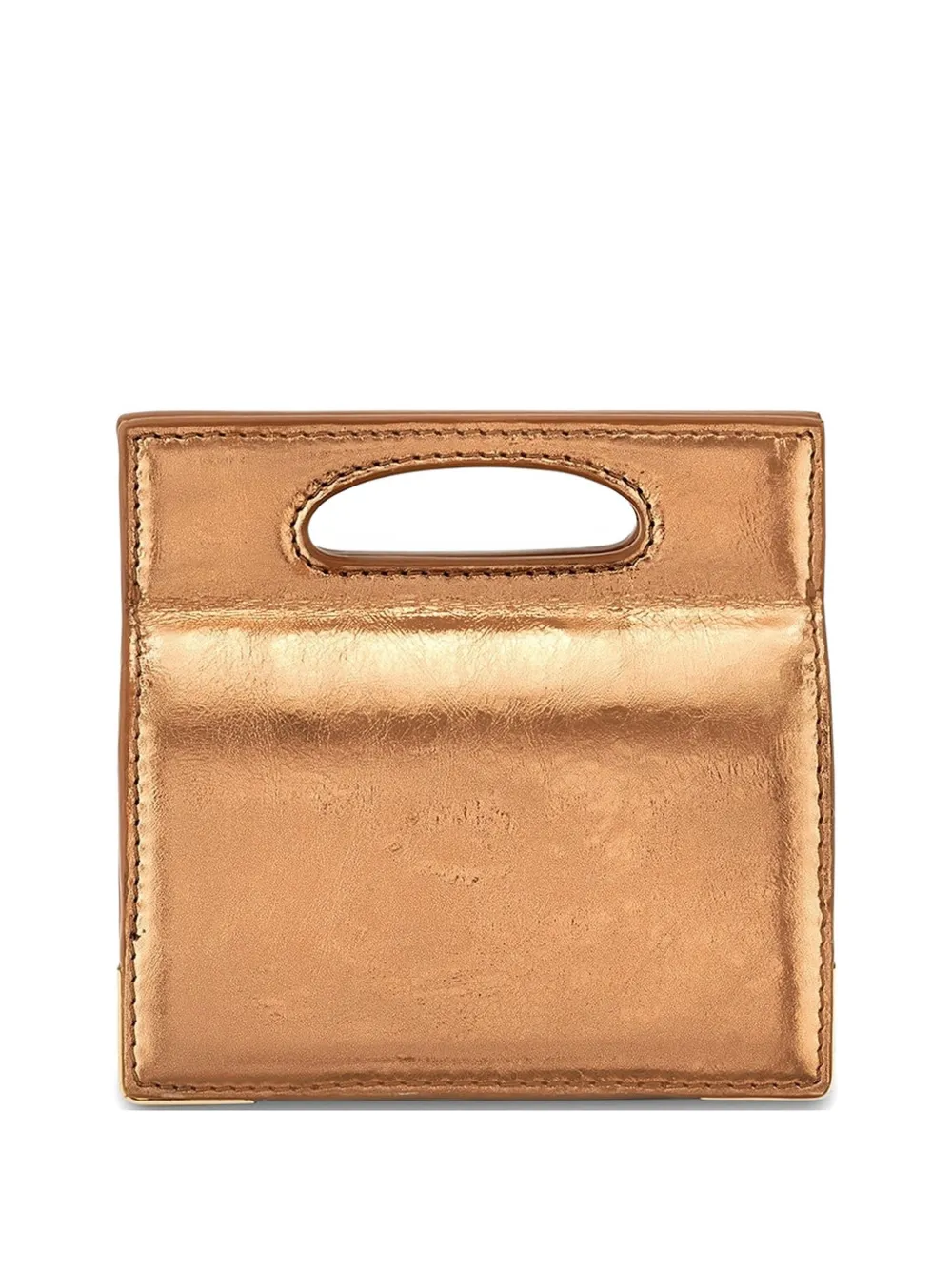 Tyler Ellis micro Stella metallic-leather tote bag - Gold