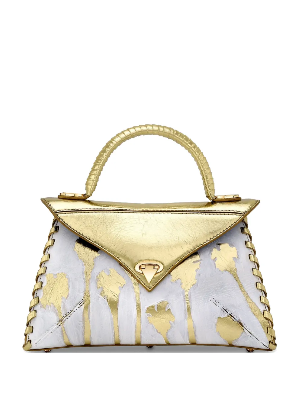 Tyler Ellis x Matt Rogers medium LJ hand-painted leather tote bag - Oro