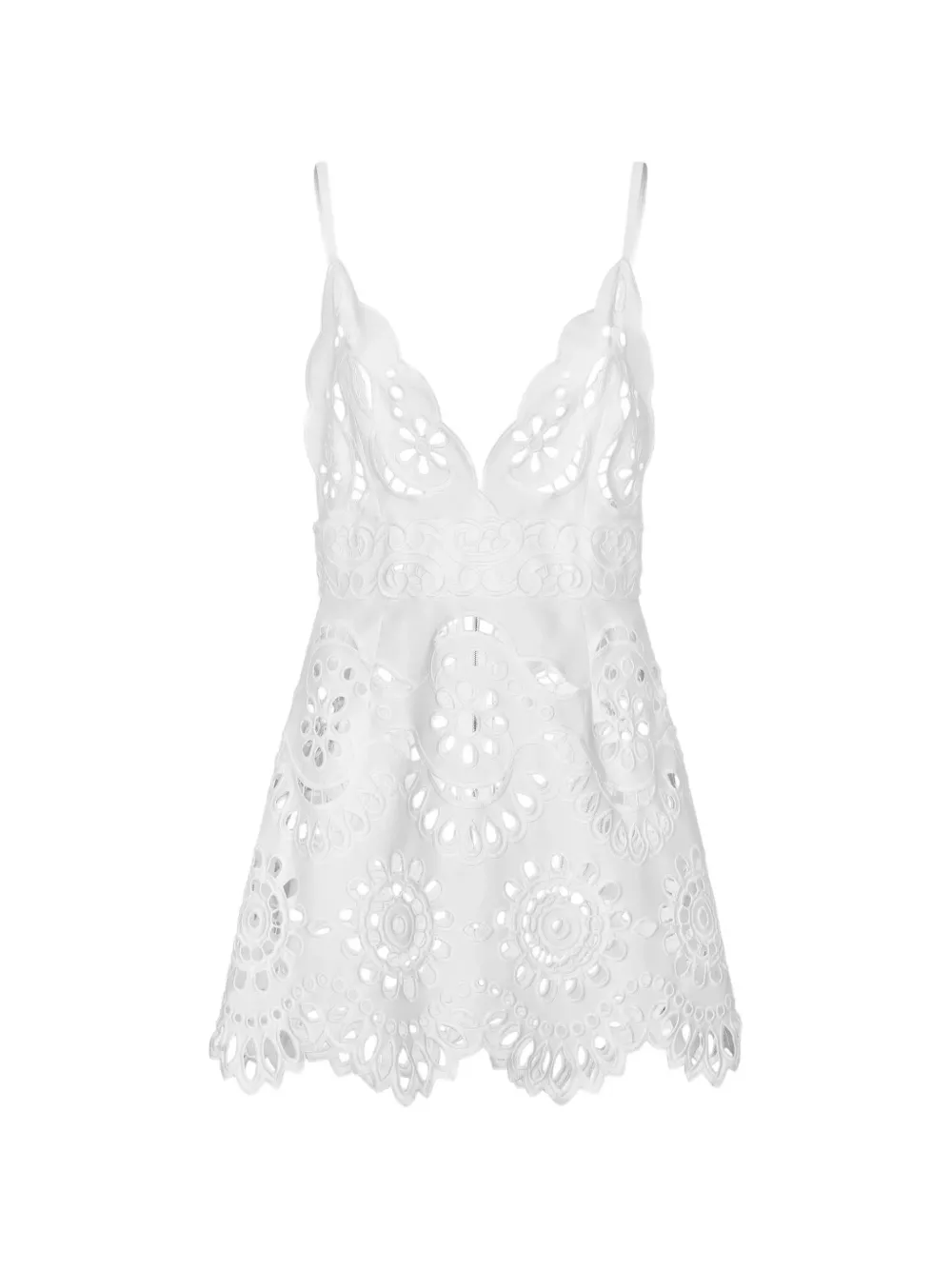 Dolce & Gabbana openwork-embroidery sleeveless mini cotton dress - Weiß