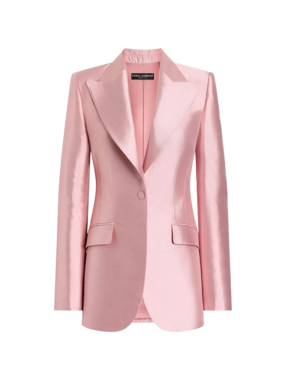 Dolce & Gabbana peak-lapel single-breasted silk blazer - Pink