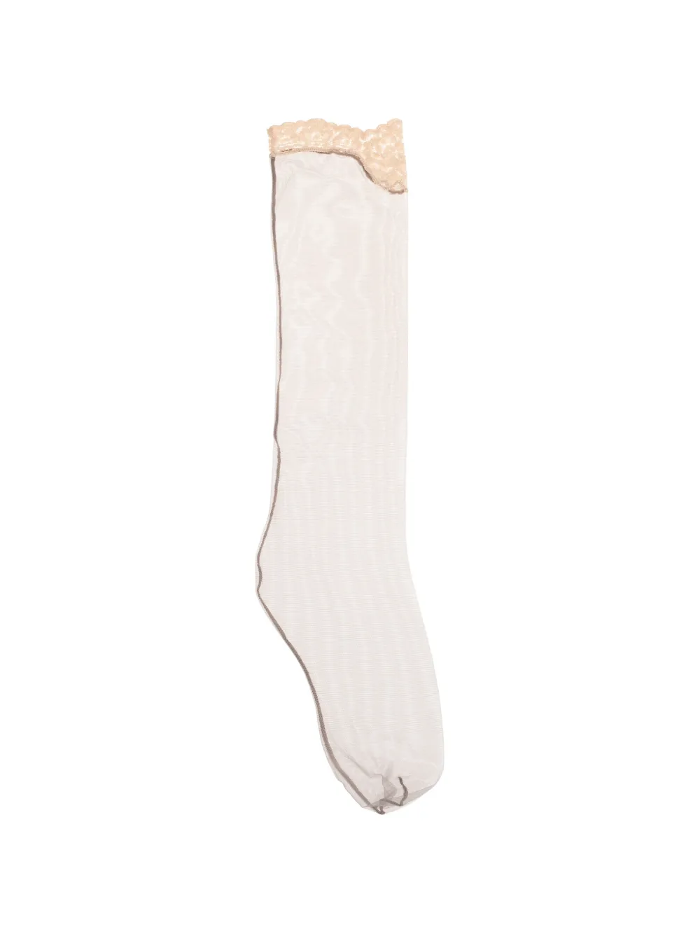 Valentino Garavani Mesh sokken met kanten afwerking Beige