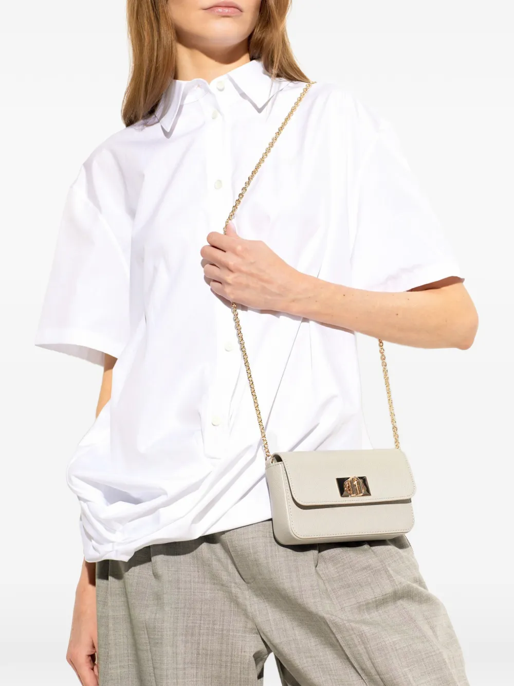Furla 1927 leren shopper Grijs