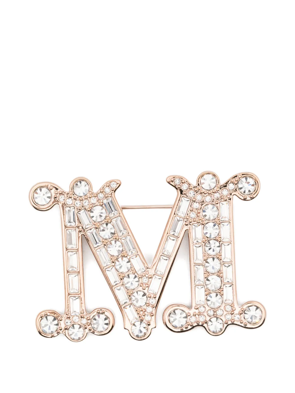 Max Mara Bath2 crystal-embellished M brooch - Rosa