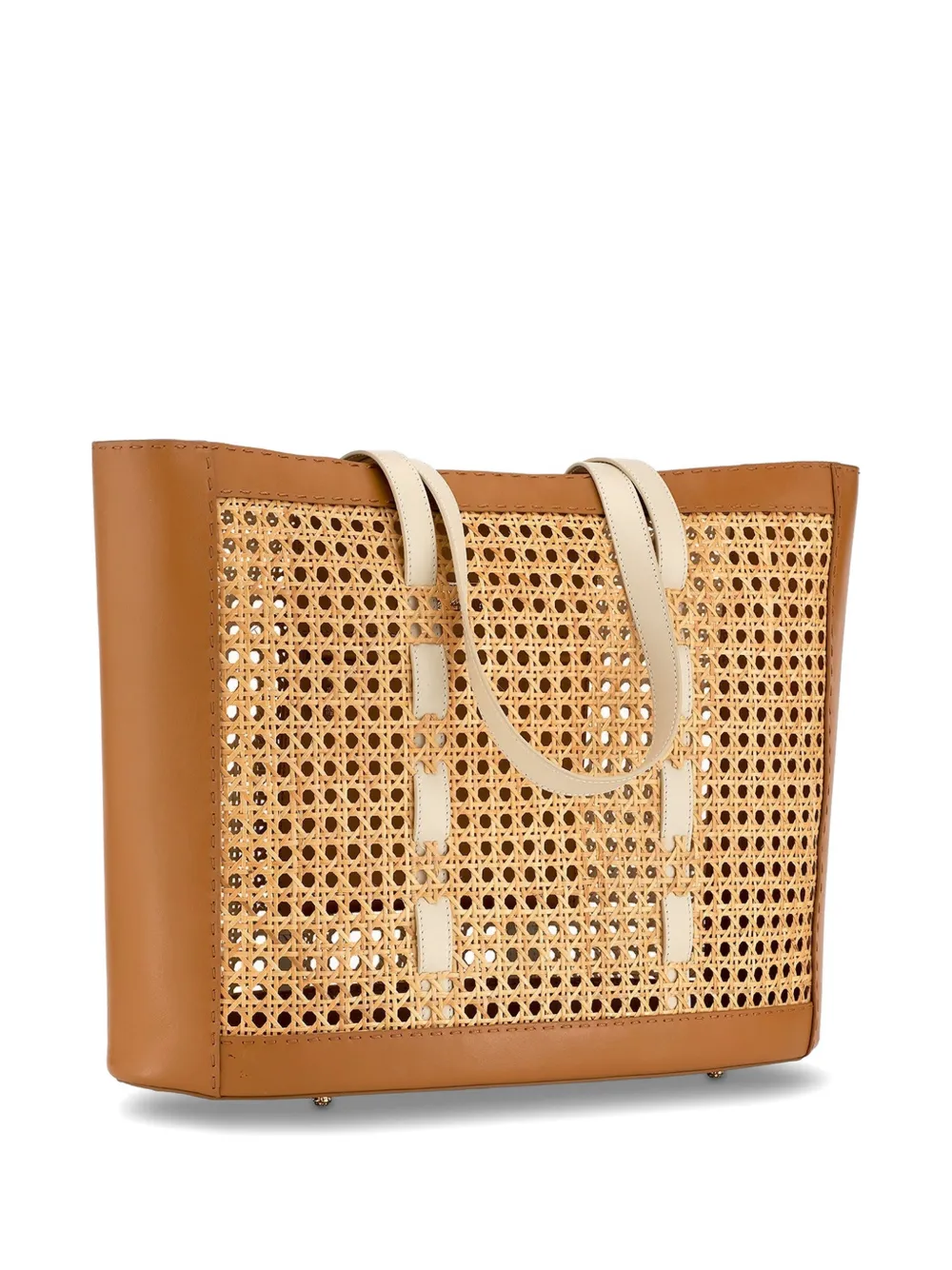 Tyler Ellis Bristol jumbo shopper van rieten leer Beige