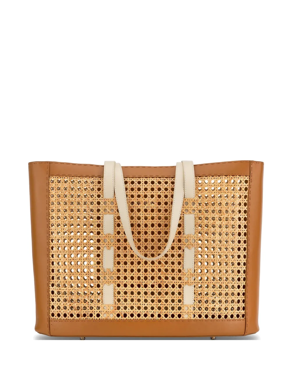 Tyler Ellis Bristol jumbo shopper van rieten leer Beige