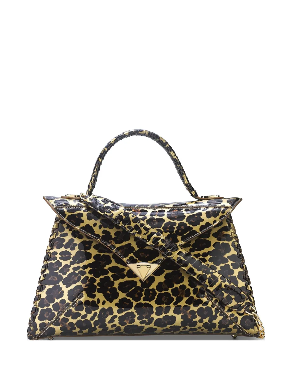 Tyler Ellis large LJ leopard-print patent leather tote bag