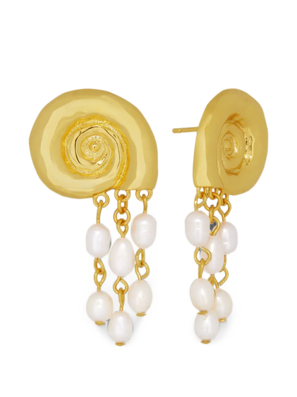 Ottoman Hands shell-pearl beaded earrings - Gold