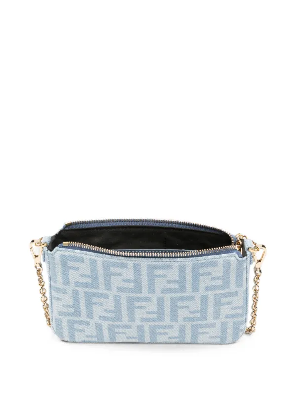 FENDI バゲット モノグラム クラッチバッグ | ブルー | FARFETCH JP