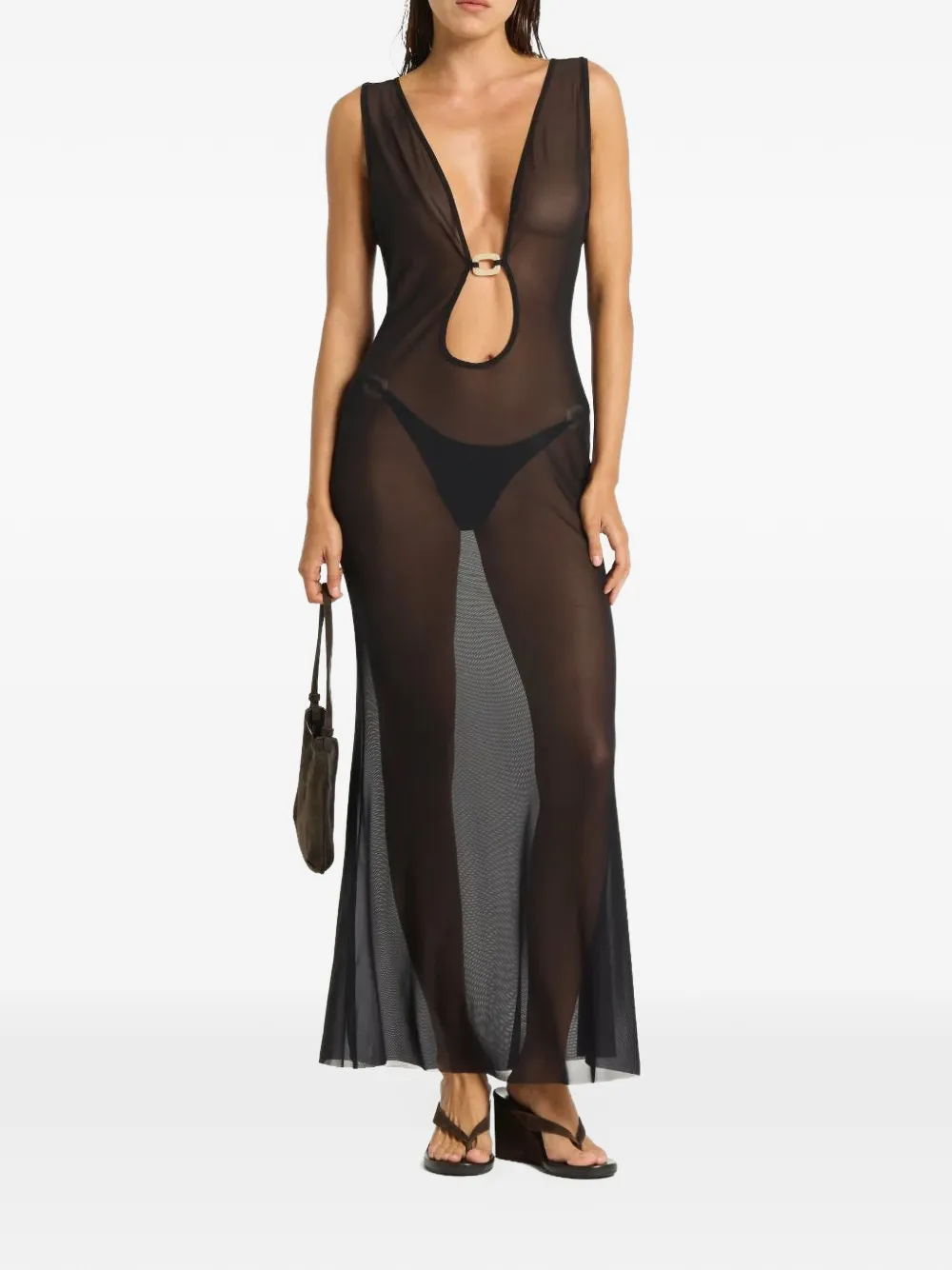 BOUND Harper ring-detail maxi dress - Schwarz