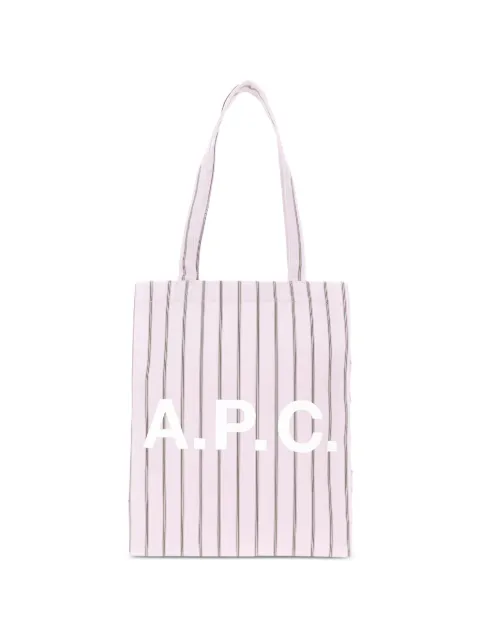 A.P.C. striped logo-print tote bag
