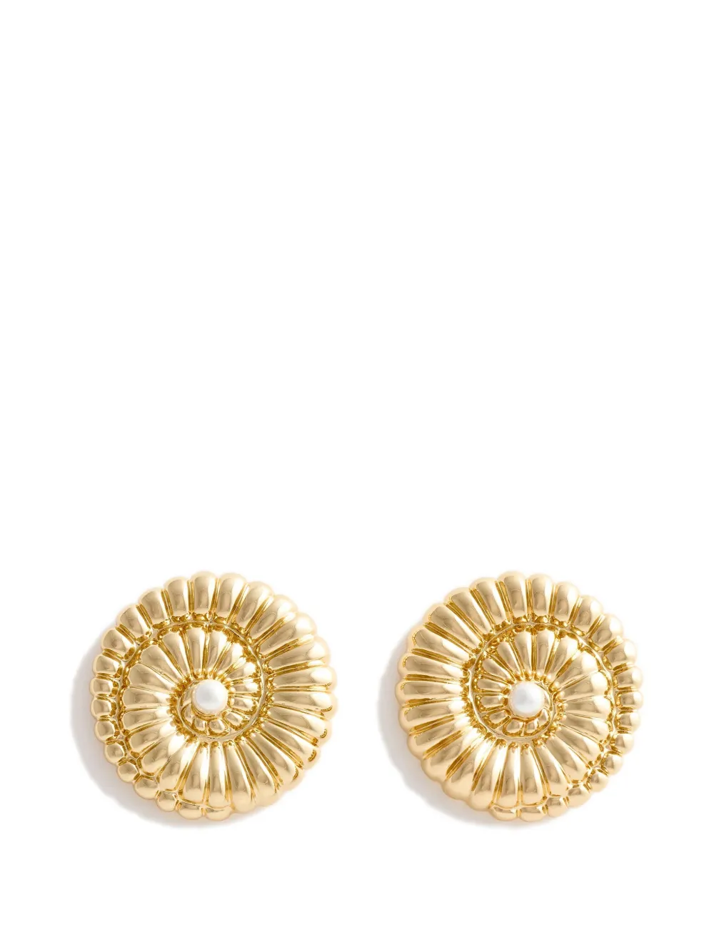 Self-Portrait crystal-embellished spiral earrings - Oro