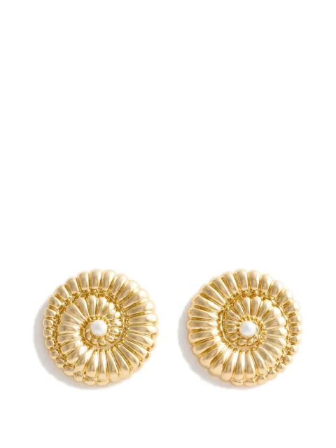 Self-Portrait crystal-embellished spiral earrings