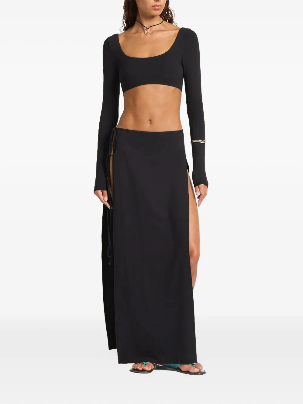 BOUND Wynn side-slit maxi skirt - Schwarz