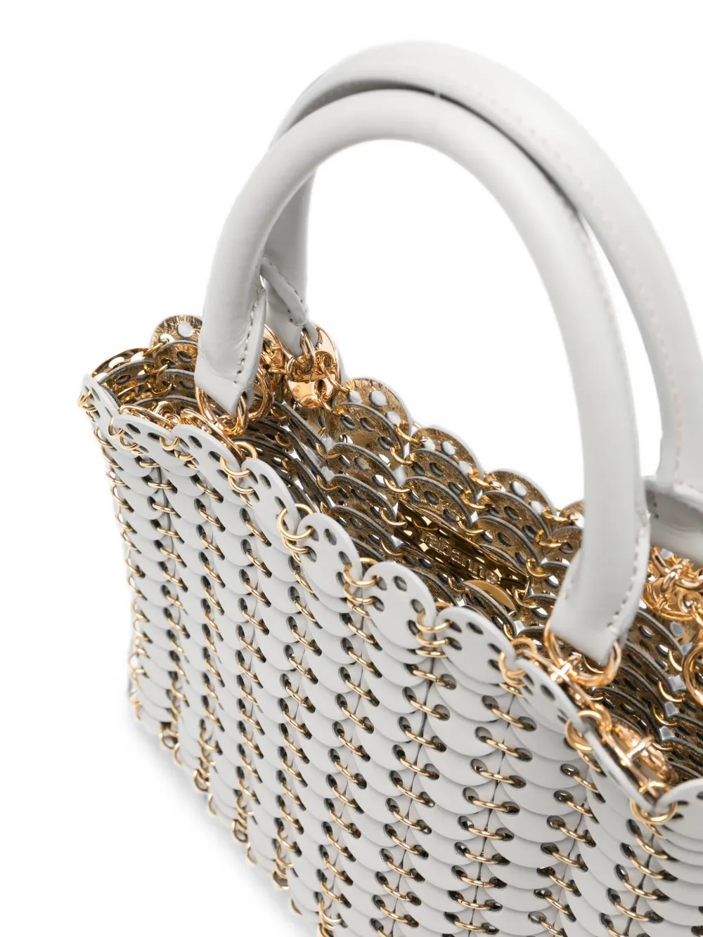 Rabanne 1969 shopper verfraaid met schijf Beige