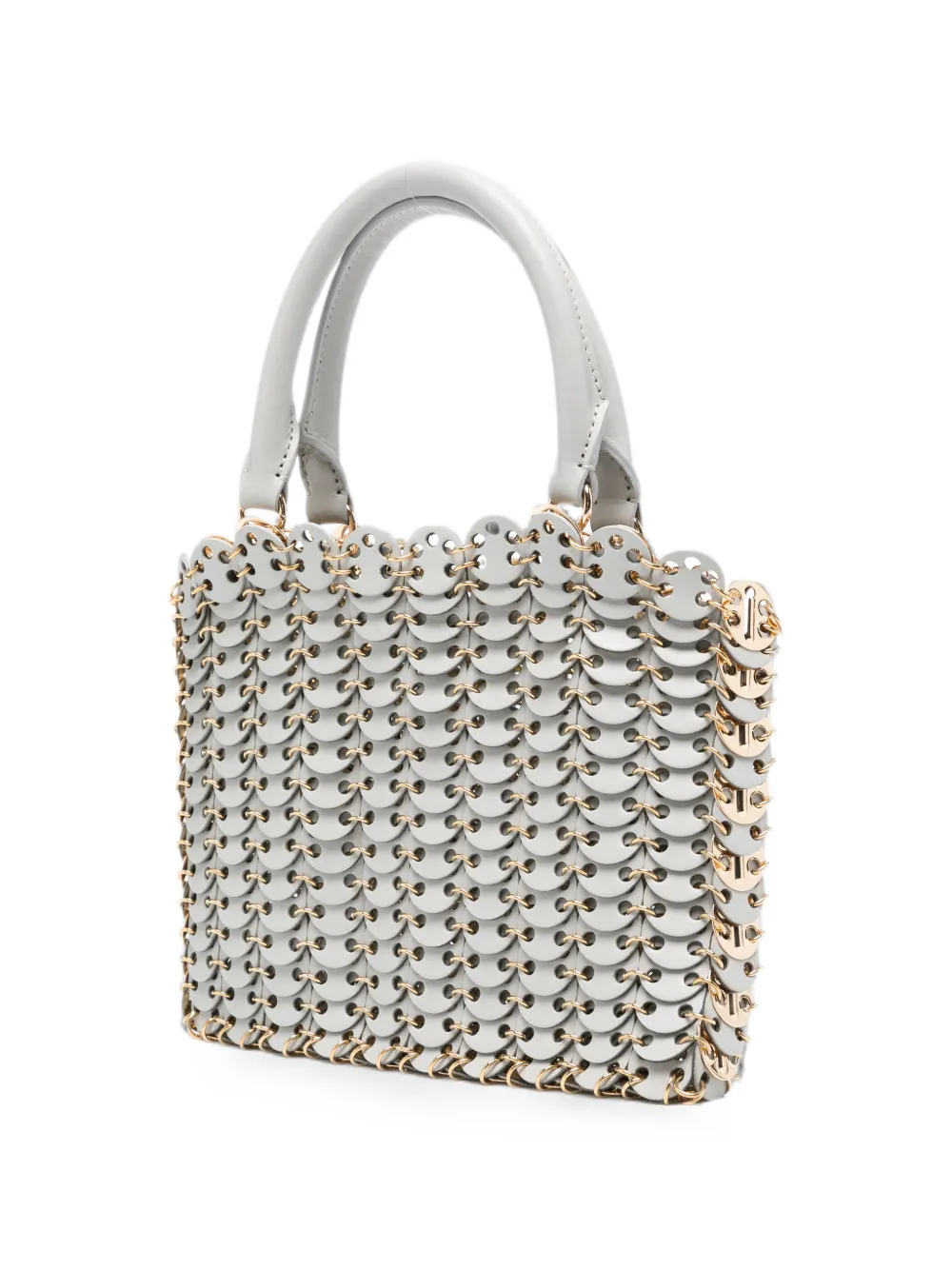 Rabanne 1969 shopper verfraaid met schijf Beige