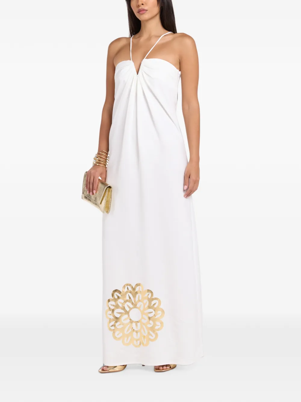 Themis Z Galatea Graphic-print Maxi Dress In White