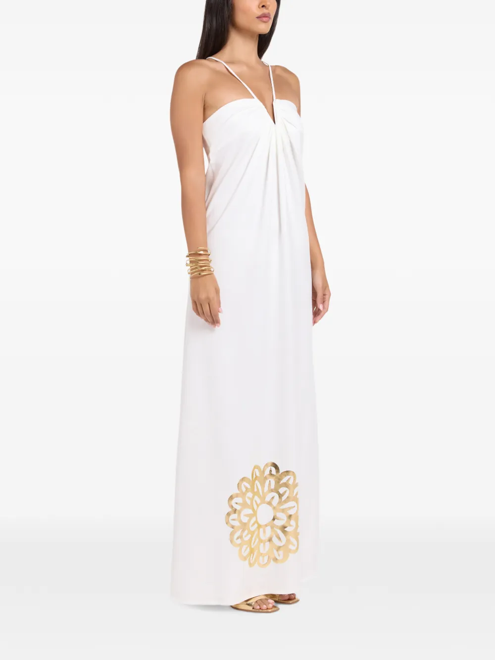 Themis Z Galatea Graphic-print Maxi Dress in White, view 2
