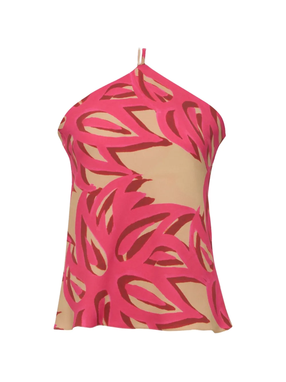 Themis Z Ismene Sabra Leaf-print Halterneck Blouse In Multi