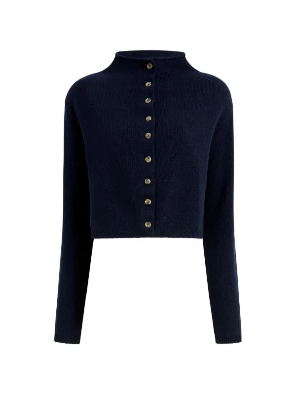 Khaite Annora Cardigan in Midnight Navy in Blue