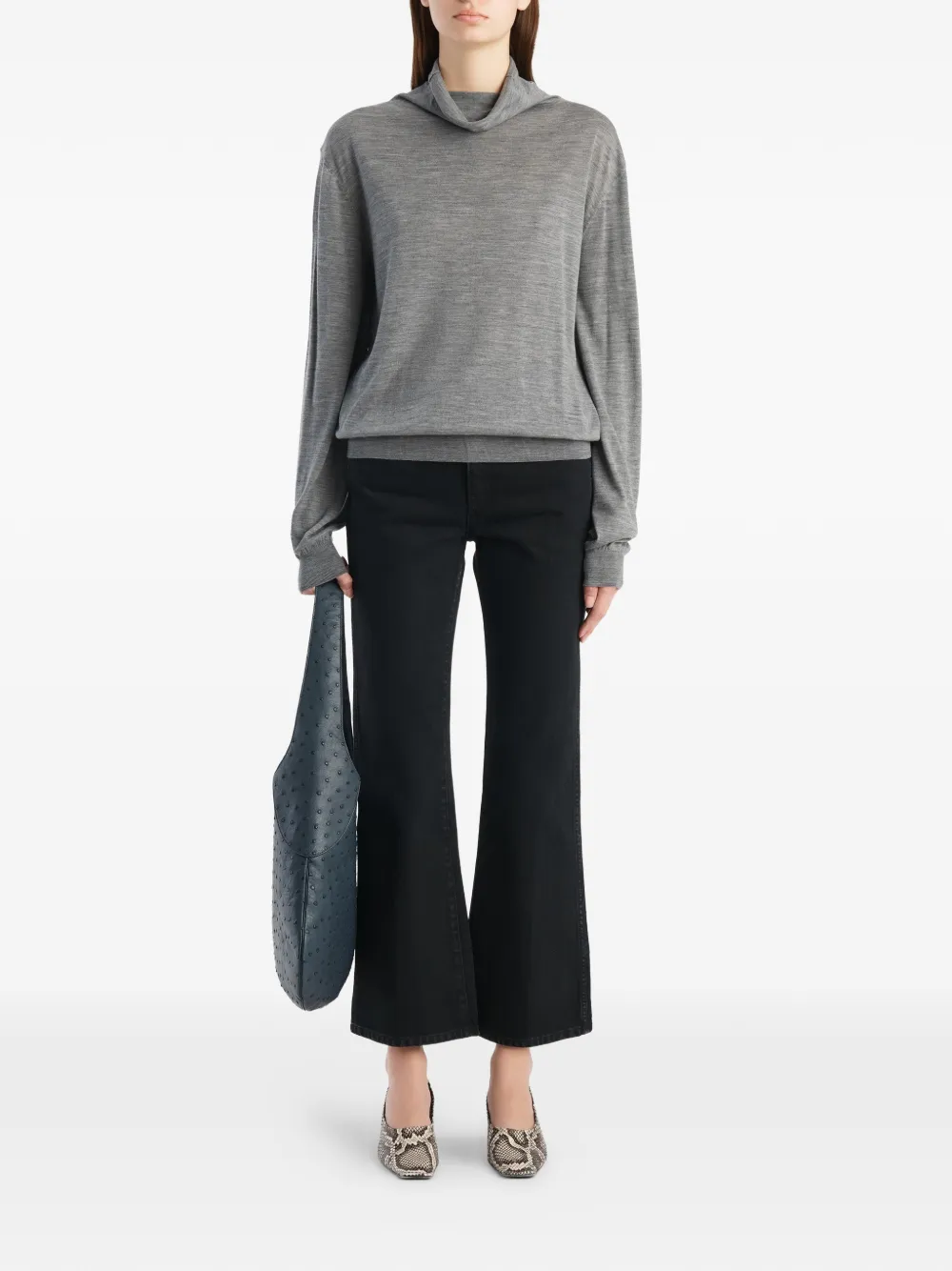 KHAITE Flared broek Zwart