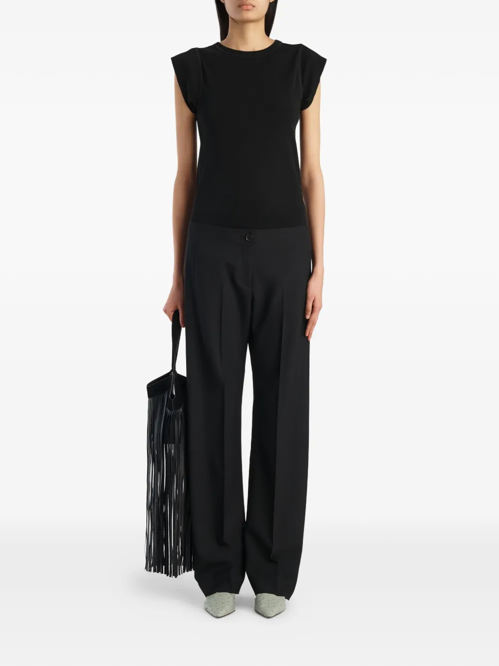 KHAITE Mita broek in zwarte wol