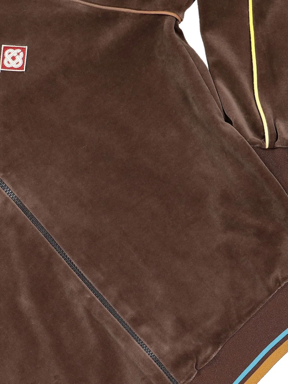 Casablanca Velour fluwelen jack met logopatch Bruin