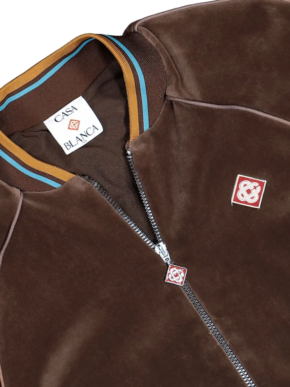Casablanca Velour fluwelen jack met logopatch Bruin