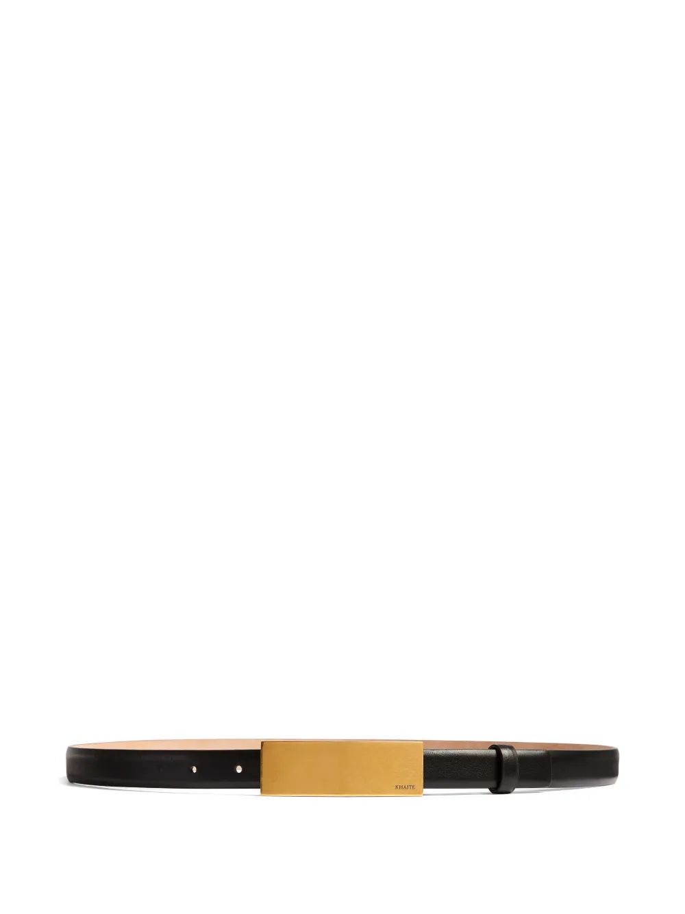 KHAITE Berlin belt in black leather with antique gold - Nero