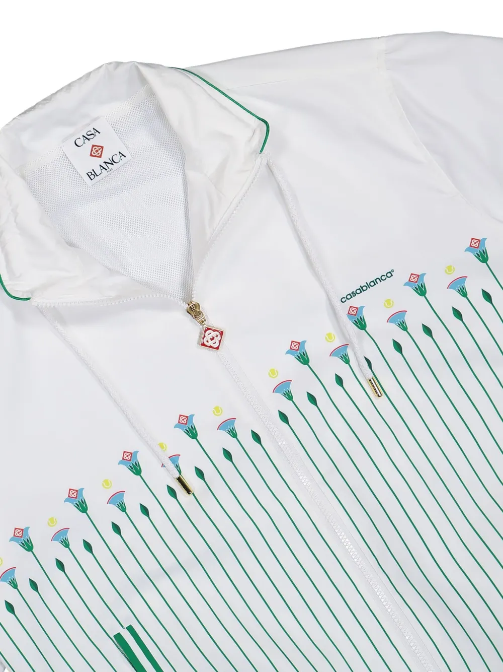 Casablanca Jack met bloemenprint en krijtstreep Wit