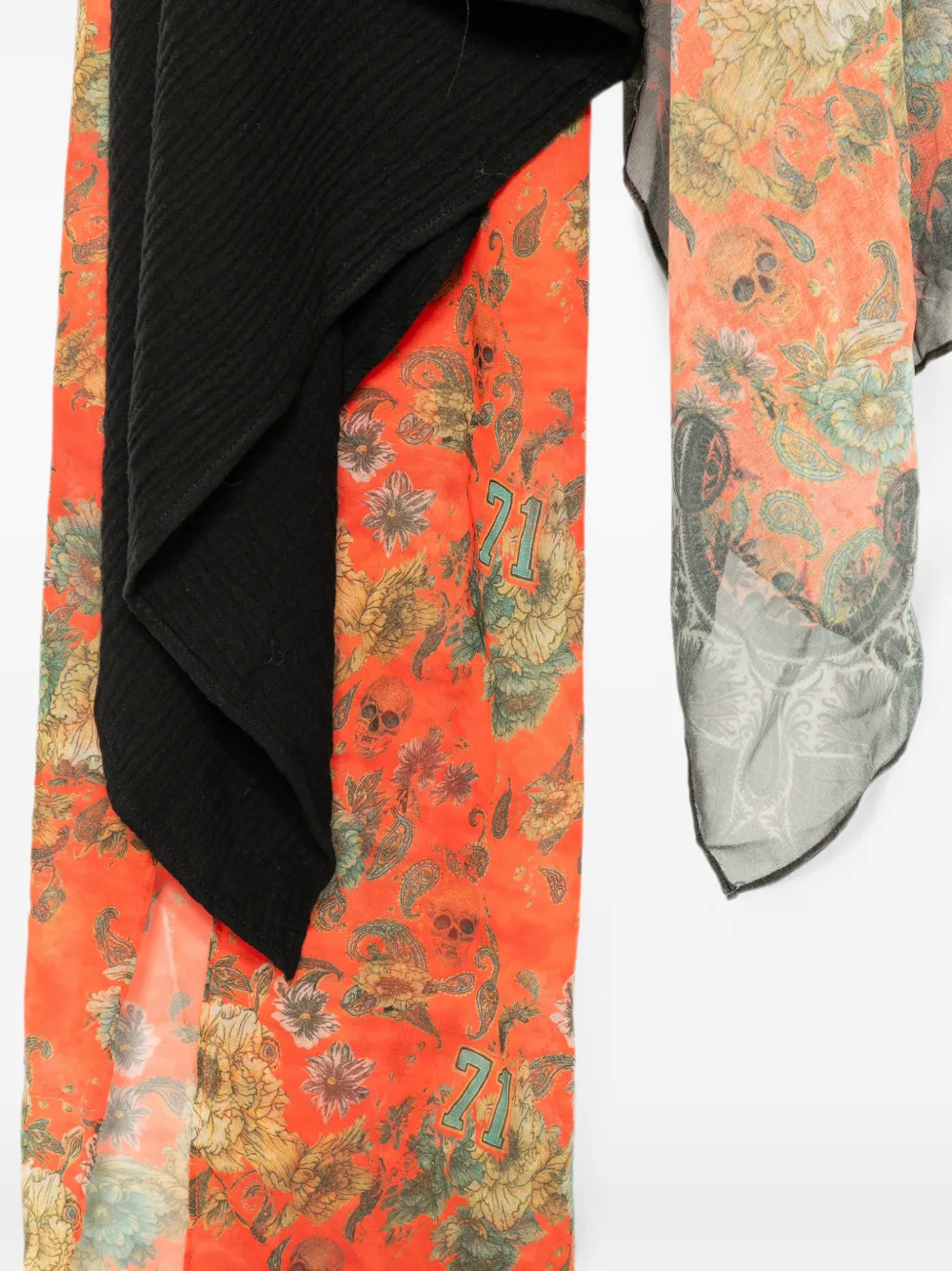 Ottolinger Sjaal met bloemen-print en capuchon Oranje