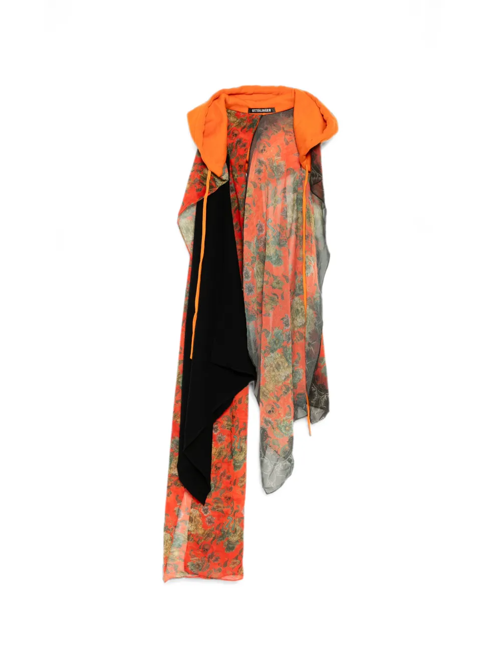 Ottolinger floral-print hooded scarf - Arancione