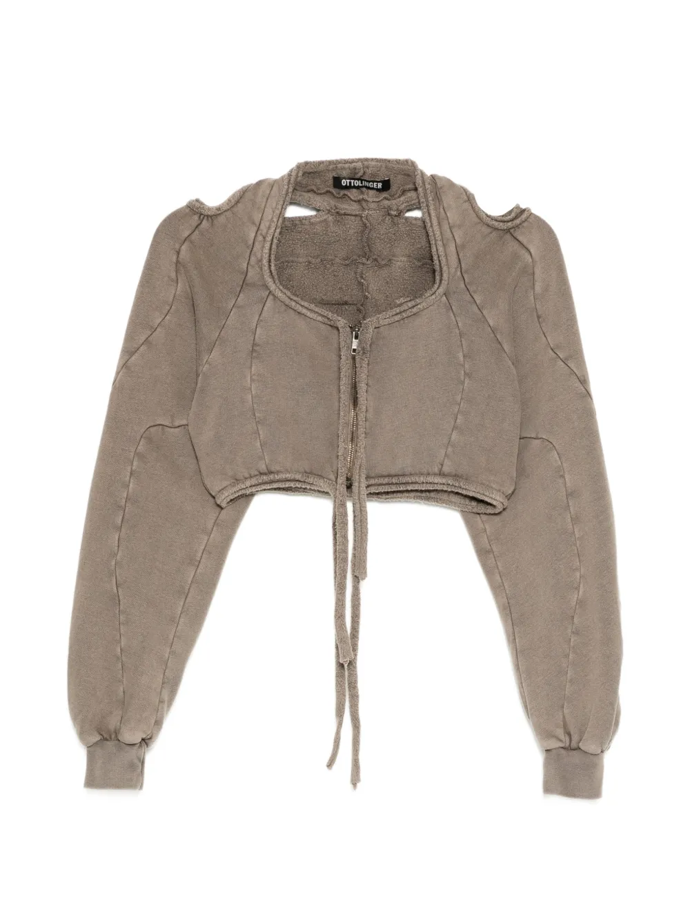 Ottolinger cropped zip-up hoodie - Marrone
