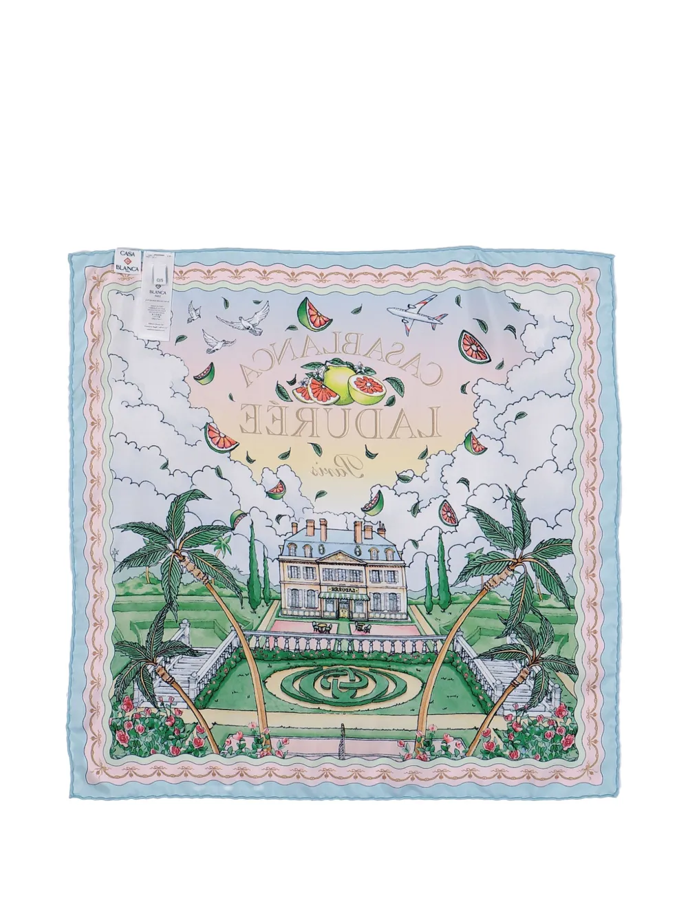 Casablanca Zijden sjaal met patroon Blauw