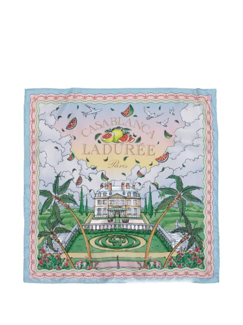 Casablanca Laduree-motif silk scarf