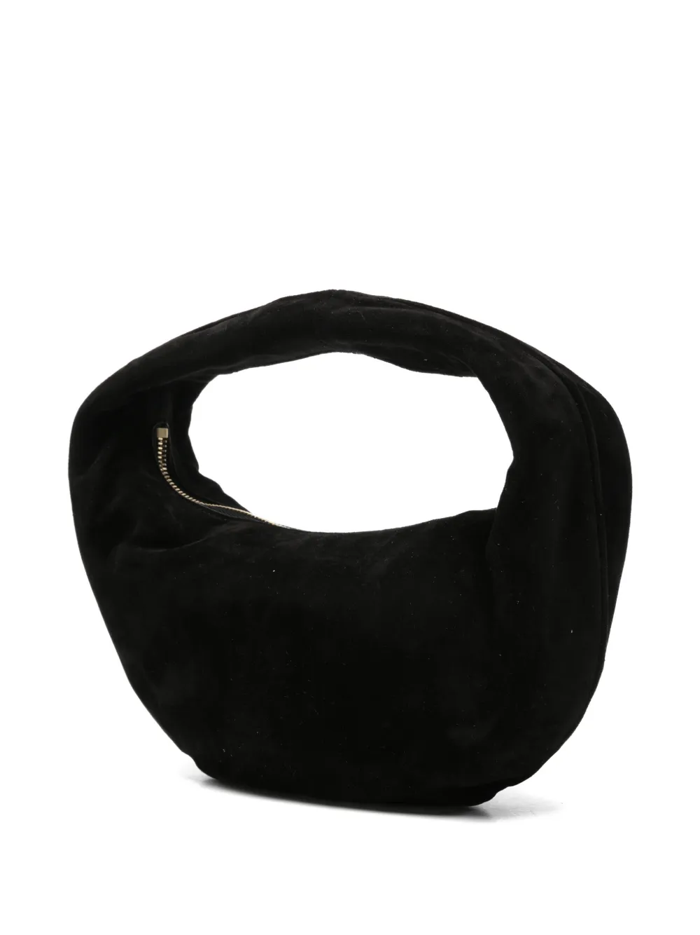 KHAITE Kleine Olivia suède shopper Zwart