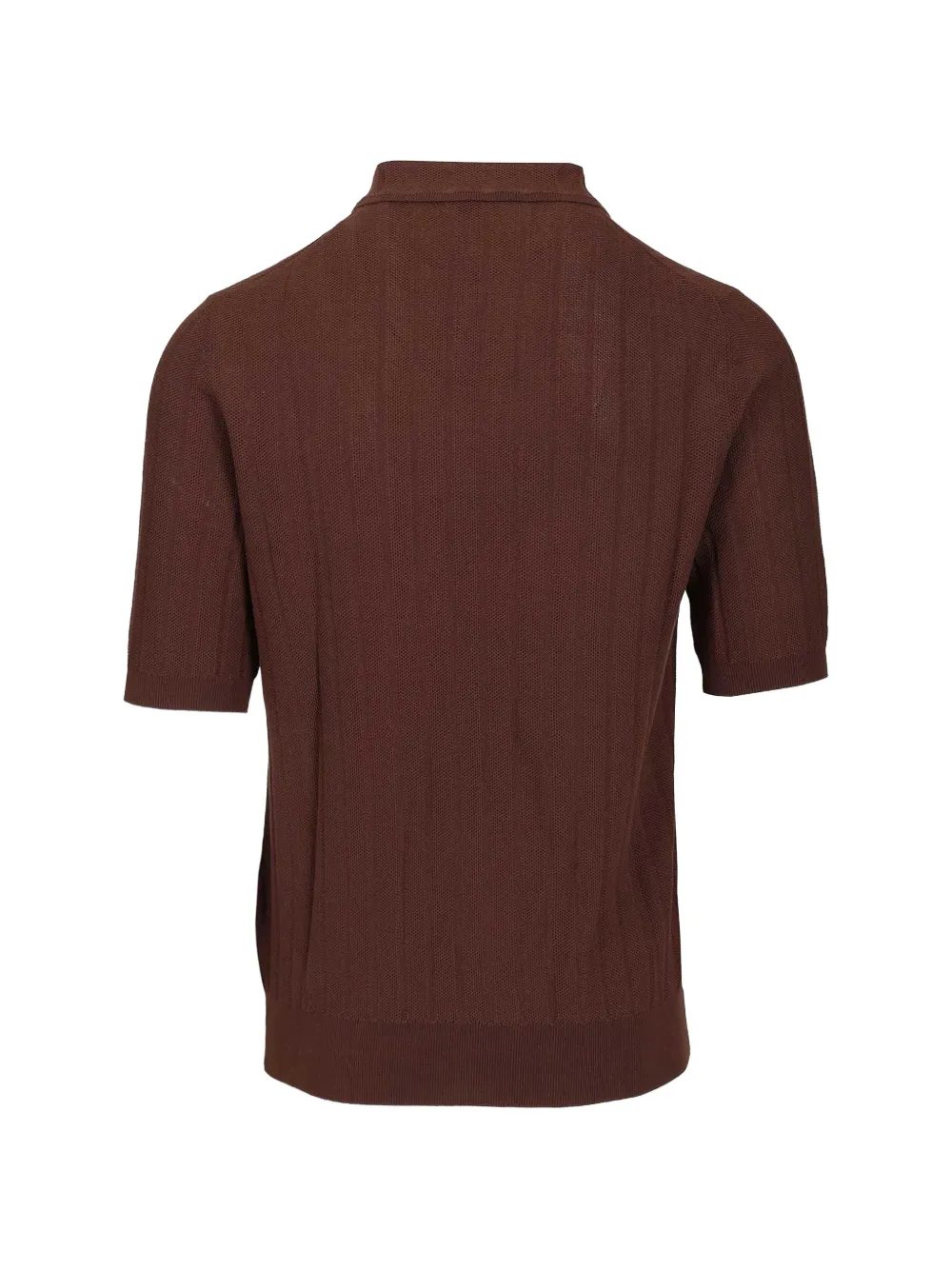 Ballantyne Ribgebreid poloshirt met borstzak Bruin