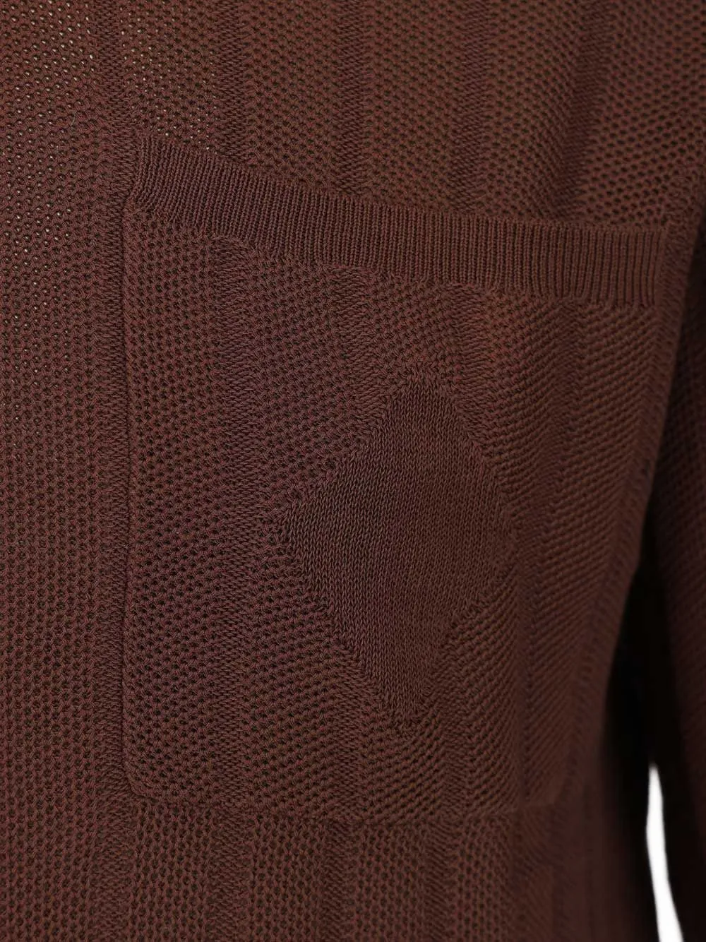 Ballantyne Ribgebreid poloshirt met borstzak Bruin