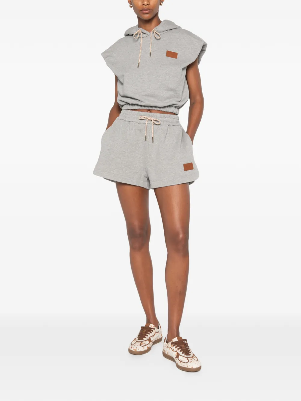 FENDI Trainingsshorts met logopatch Grijs