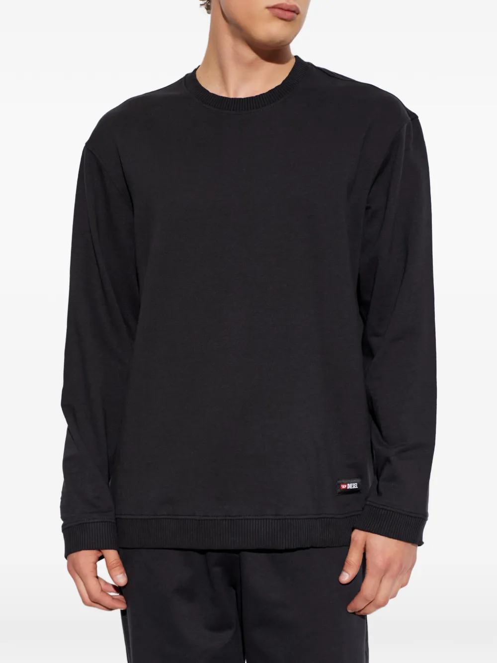 Diesel Willy-D-Core sweater met logopatch Zwart