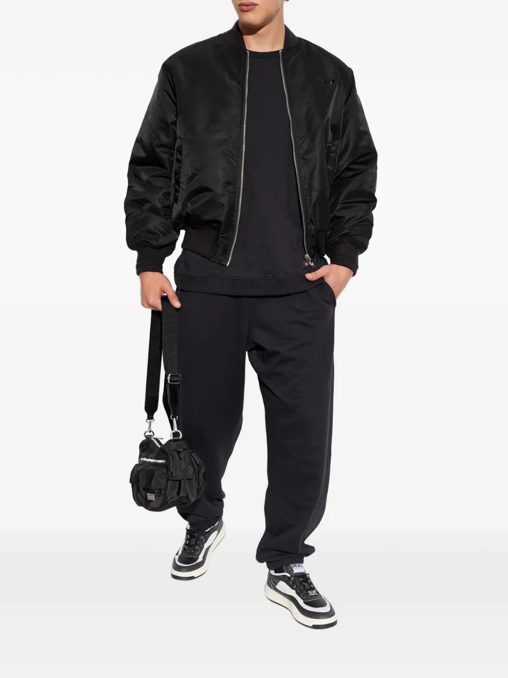 Diesel Willy-D-Core sweater met logopatch Zwart