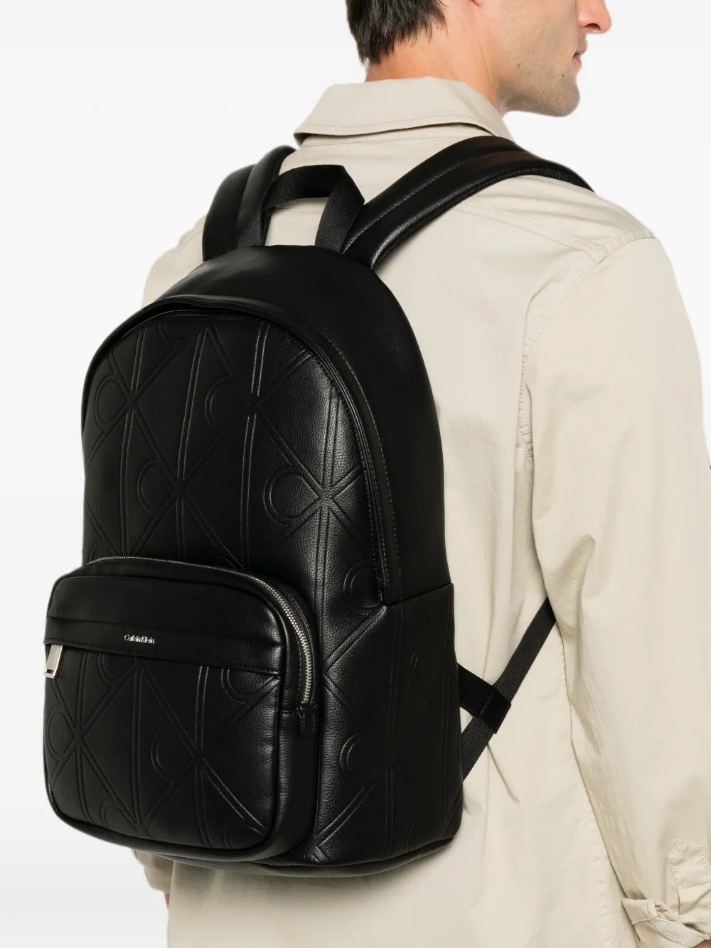 Calvin Klein Rugzak met logo-reliëf Zwart