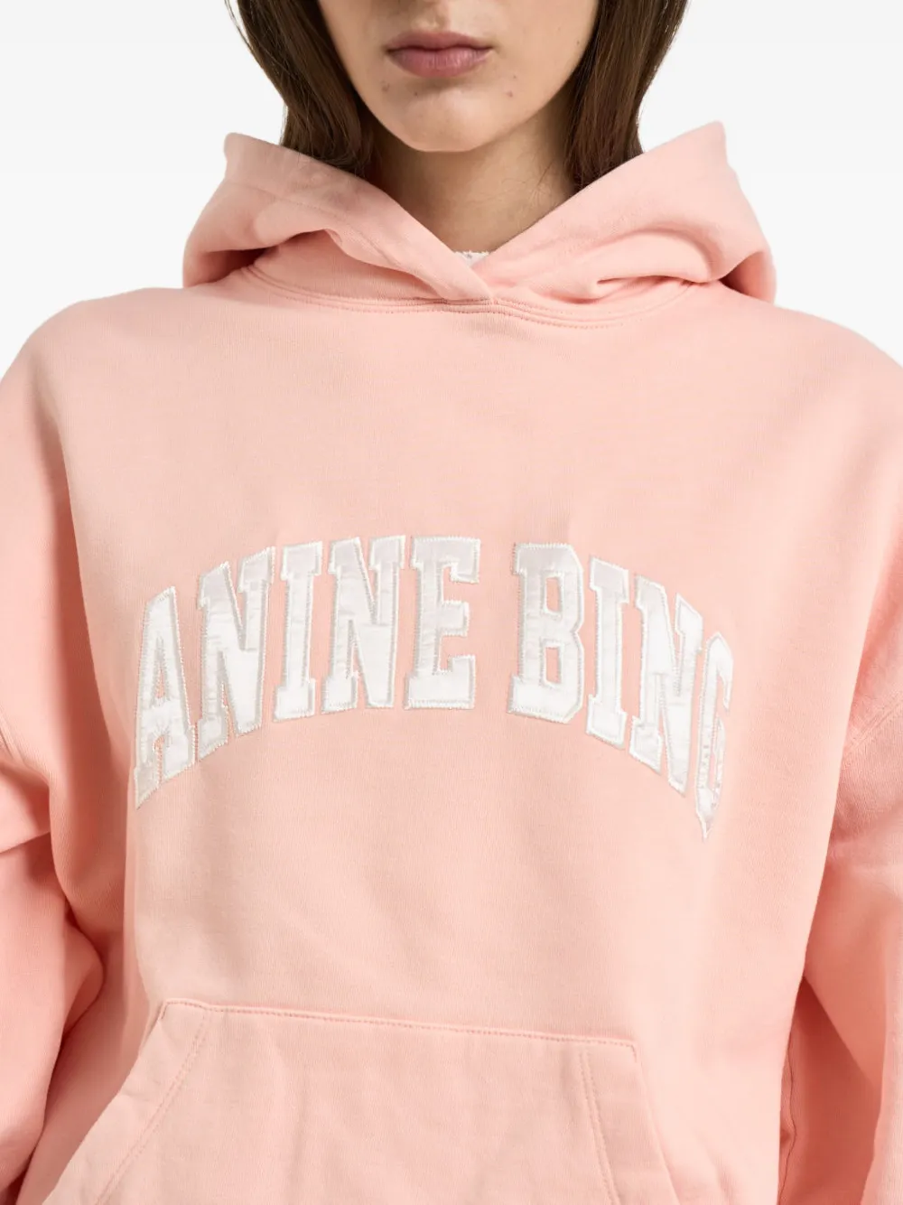 ANINE BING Harvey hoodie met logopatch Roze