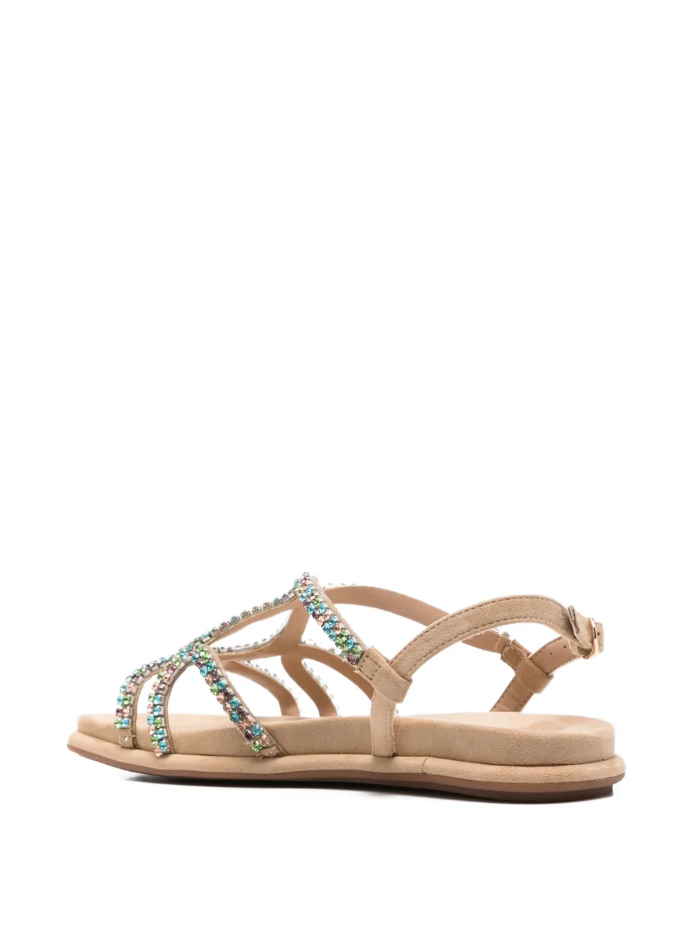 ALMA EN PENA crystal-embellished leather sandals Beige