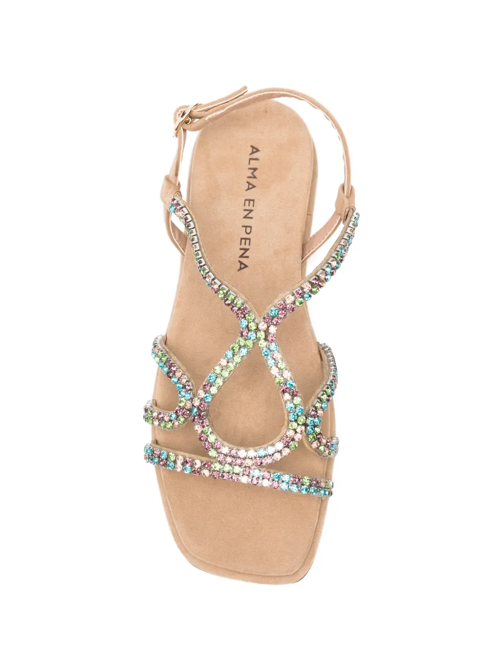 ALMA EN PENA crystal-embellished leather sandals Beige