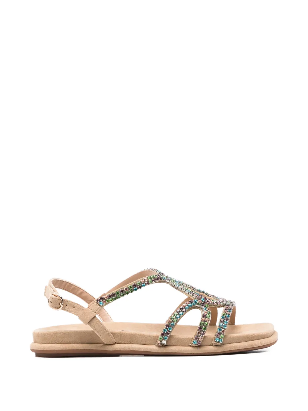 ALMA EN PENA crystal-embellished leather sandals Beige