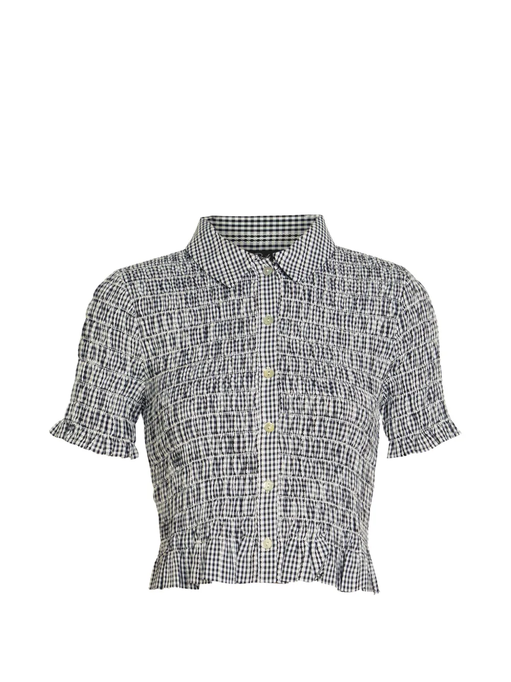 Rails Alton shirred cropped shirt - Schwarz