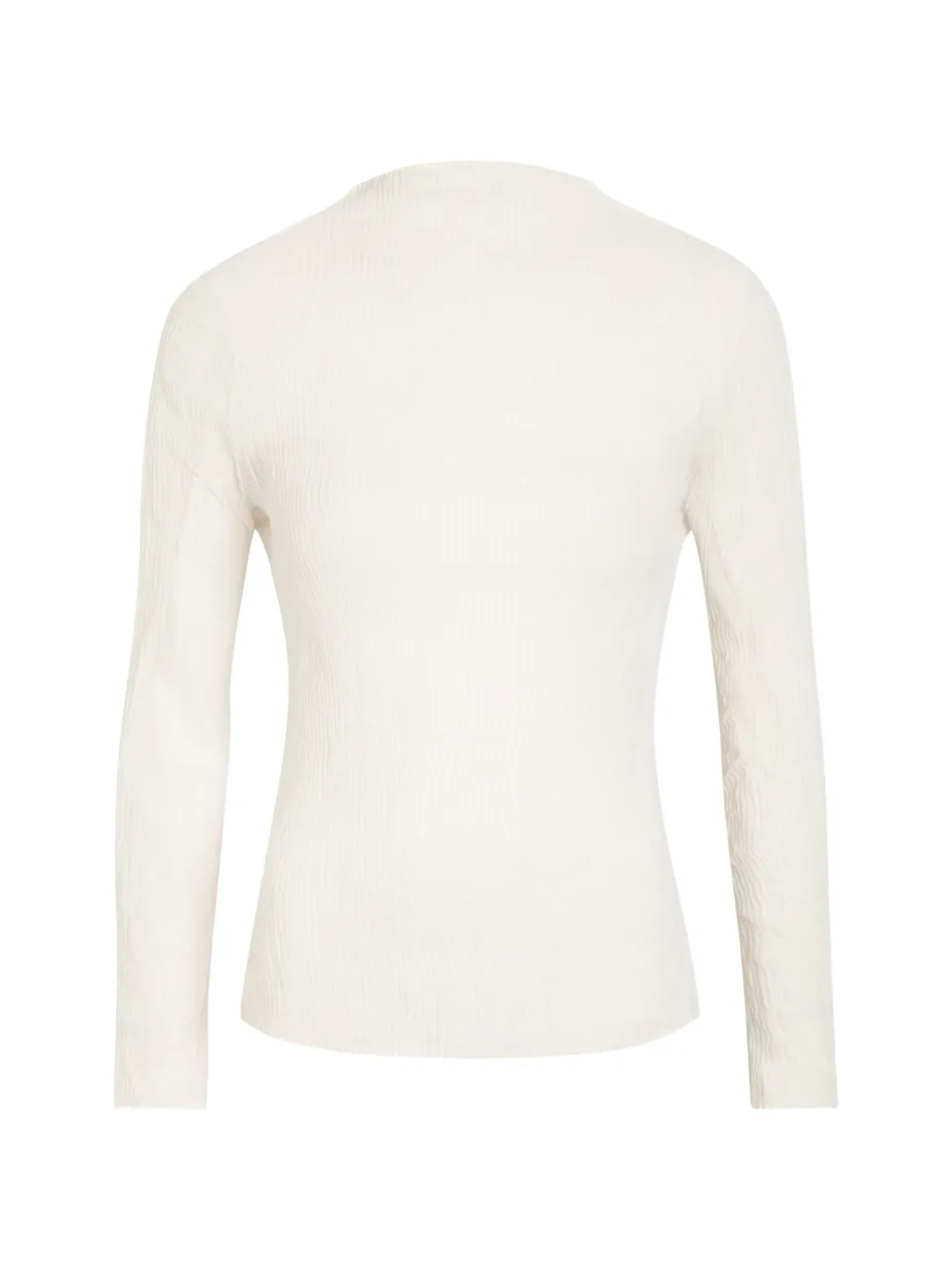 Issey Miyake pleated long-sleeve T-shirt - Bianco
